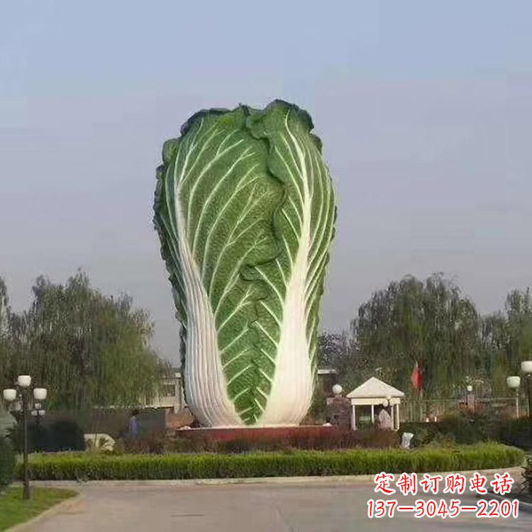 成都玻璃钢招财白菜雕塑-城市园林仿真植物景观