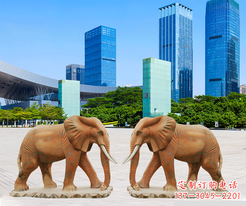 成都雕刻石雕大象的