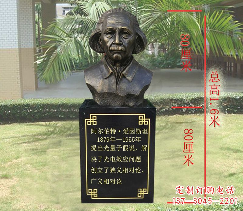 成都爱因斯坦名人胸像铜雕