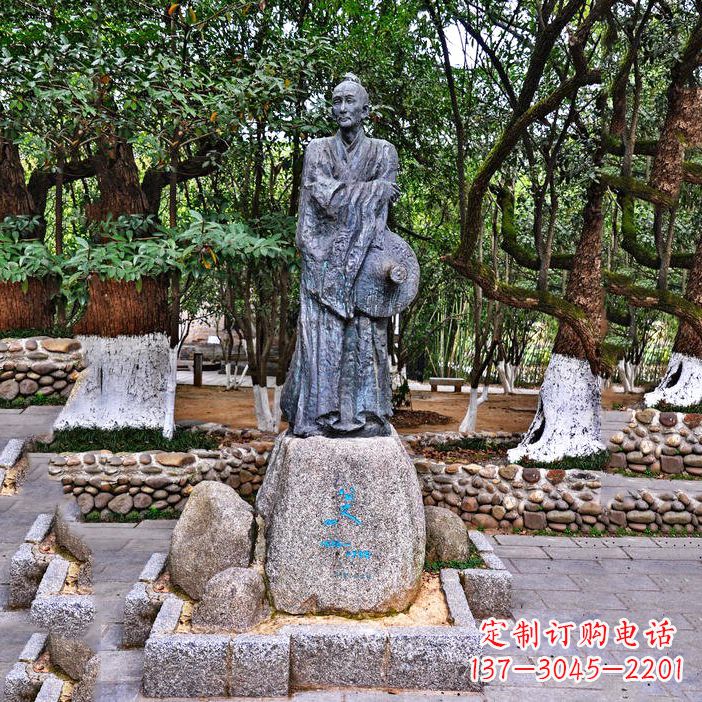 成都八大山人铜雕塑像-中国古代历史名人著名画家朱耷雕像