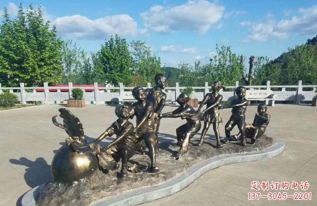 成都拔萝卜人物铜雕112
