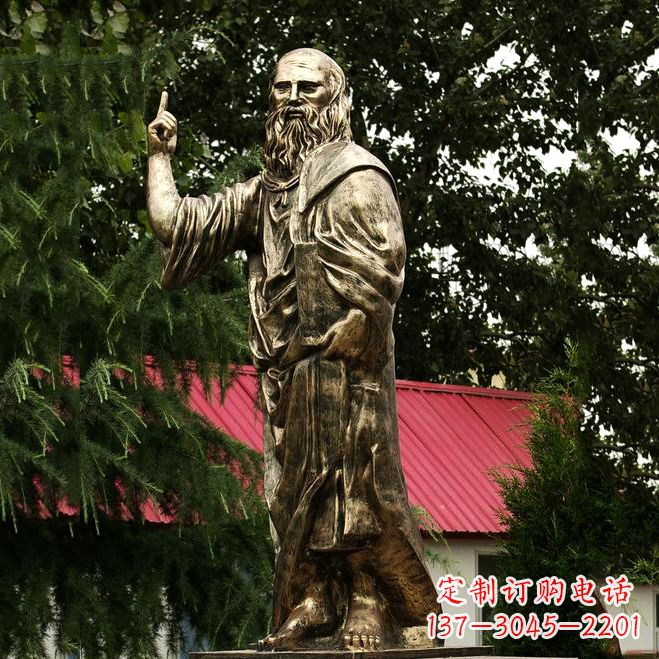 成都柏拉图玻璃钢仿铜雕像-古希腊哲学家雕塑