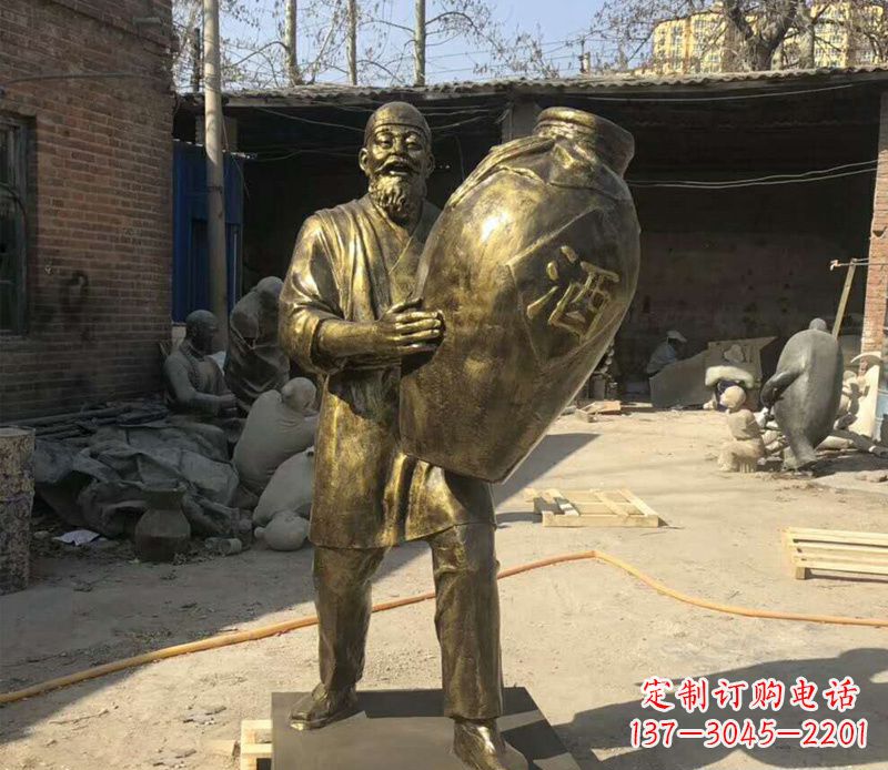 成都精美酒坛铜雕