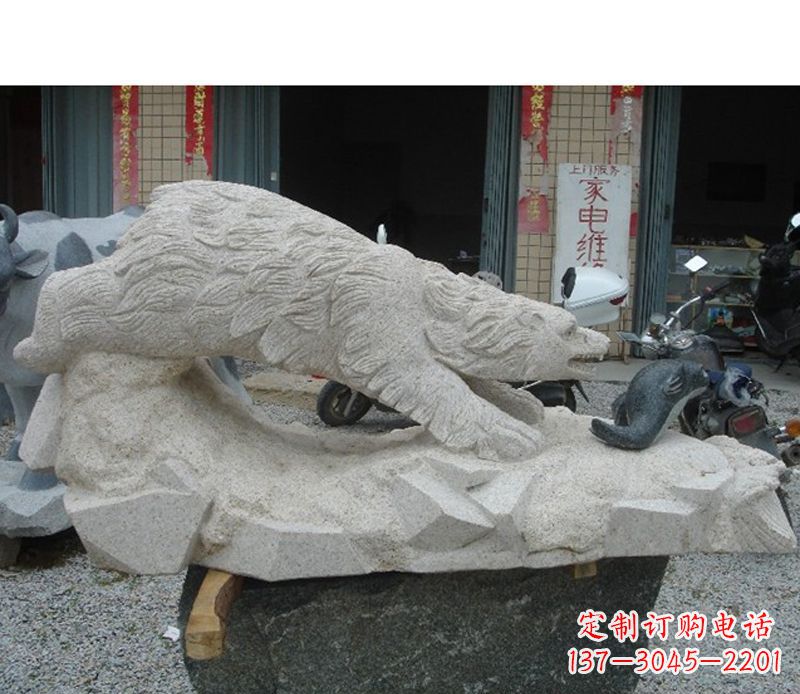 成都北极熊石雕公园动物雕塑