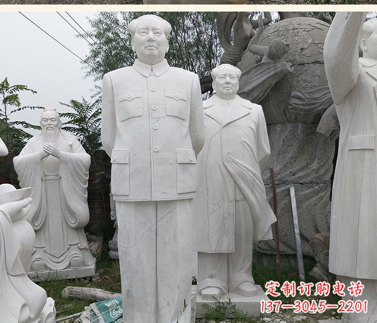 成都背手的毛主席汉白玉伟人石雕