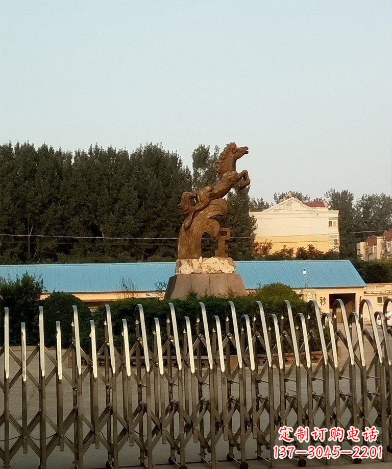 成都奔马企业景观铜雕