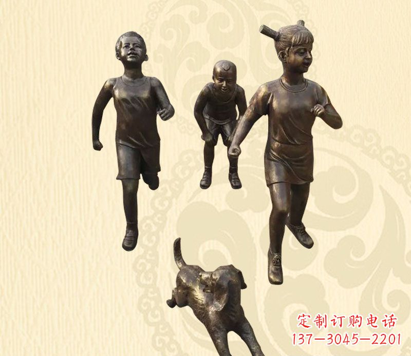 成都“活力四射儿童铜雕”