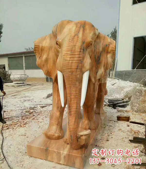 成都大象石雕,招财进宝