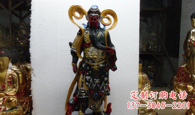成都玻璃钢彩绘持刀关公