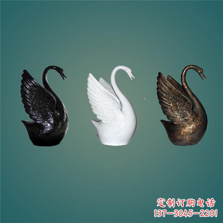 成都玻璃钢抽象天鹅雕塑-水景水池可喷水动物雕塑摆件