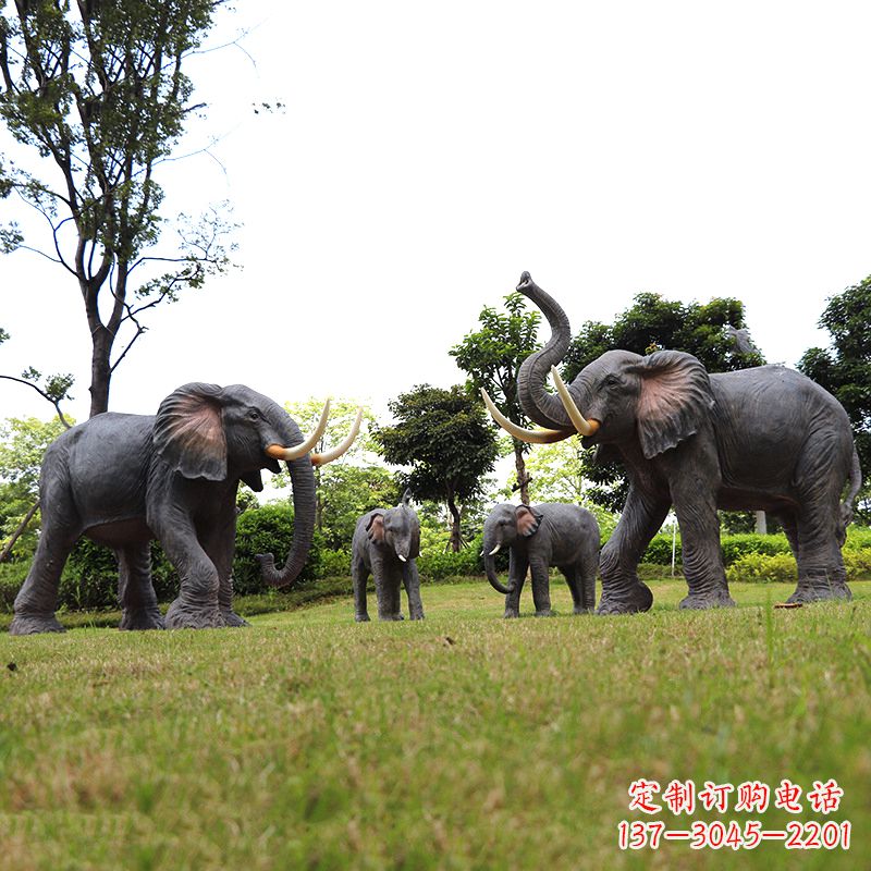 成都玻璃钢大象仿真大象雕塑-公园景区园林装饰动物摆件