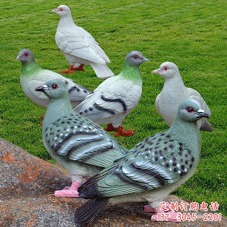 成都玻璃钢和平鸽雕塑象征和平与自由