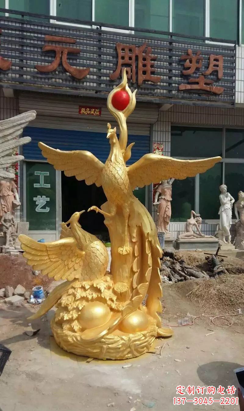 成都玻璃钢雕刻的凤凰之美