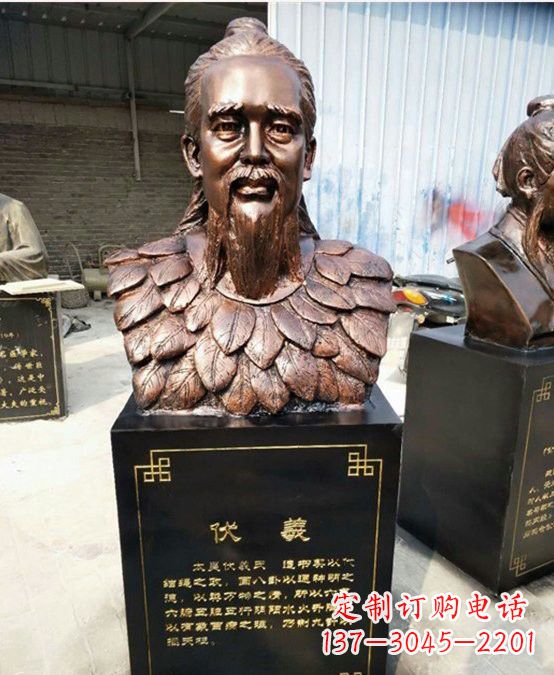 成都玻璃钢仿铜伏羲头像