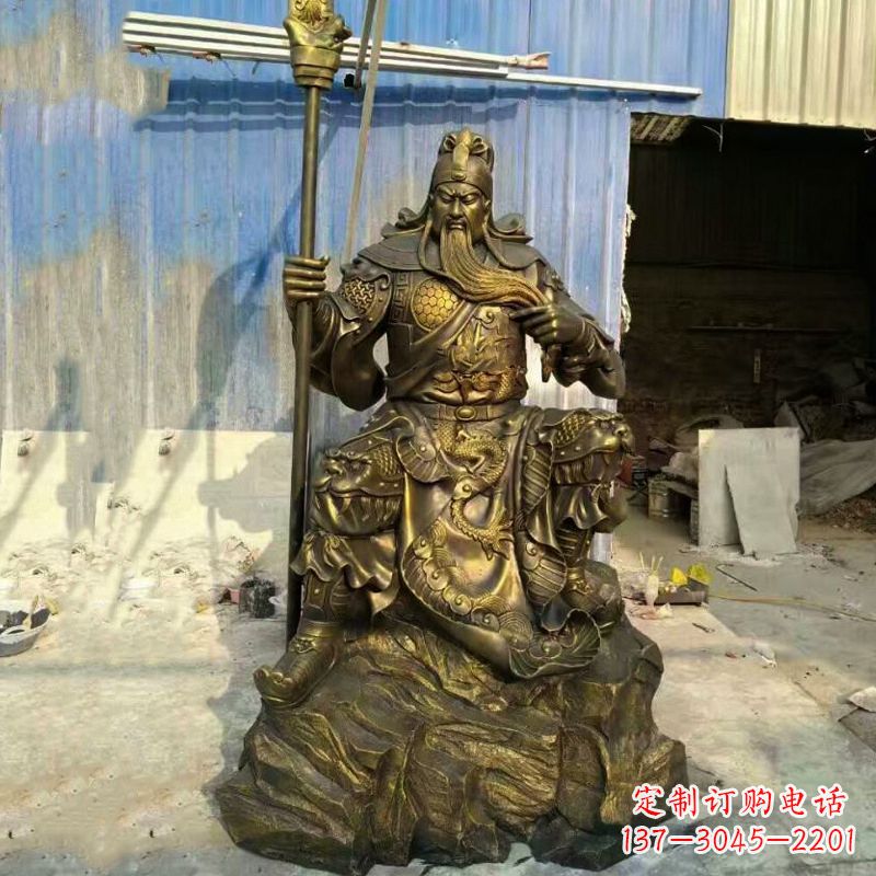 成都玻璃钢仿铜关羽雕塑