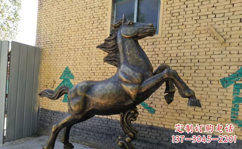 成都玻璃钢仿铜马到成功雕塑马