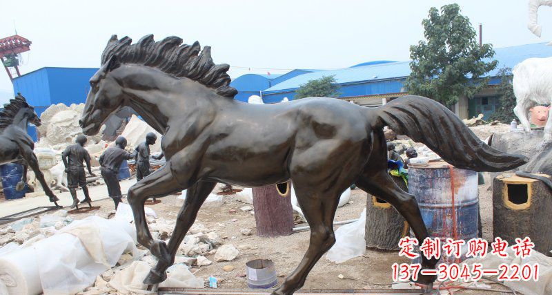 成都玻璃钢仿铜马广场动物雕塑 (2)