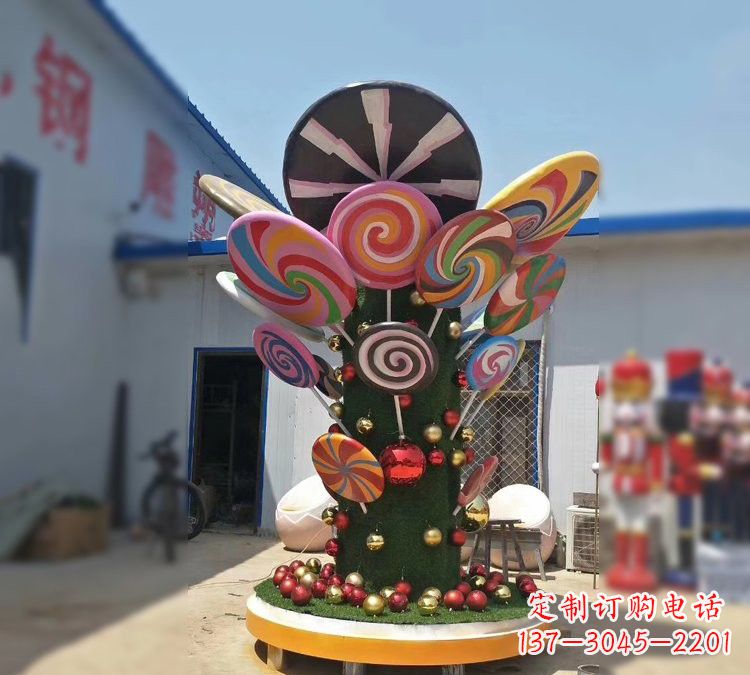 成都玻璃钢制作的棒棒糖雕塑