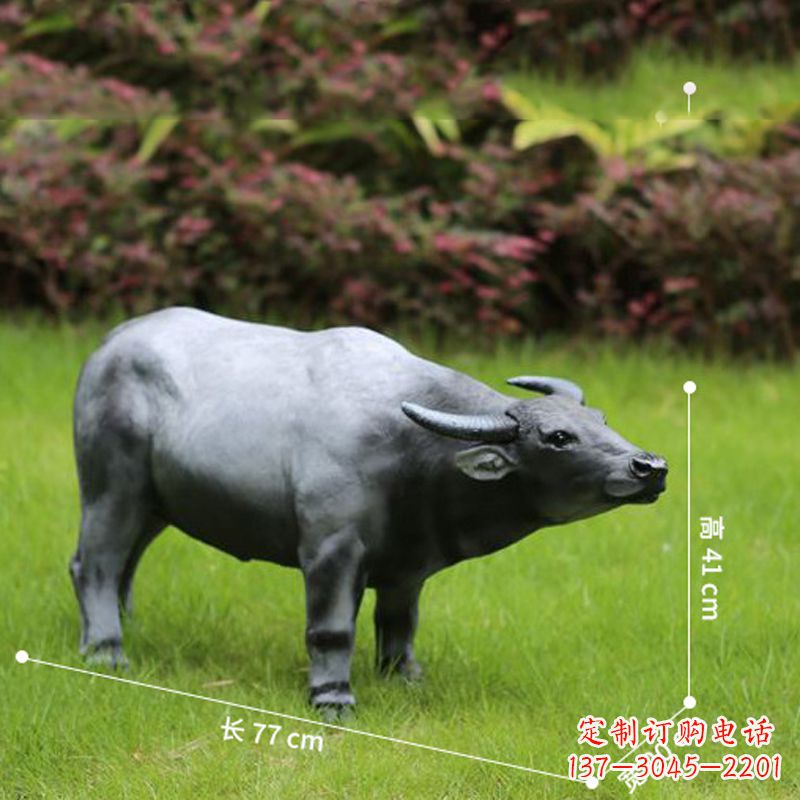 成都玻璃钢仿真水牛雕塑——点缀公园草坪