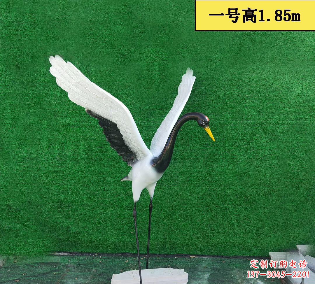 成都仙鹤雕塑玻璃钢仿真景观动物雕塑