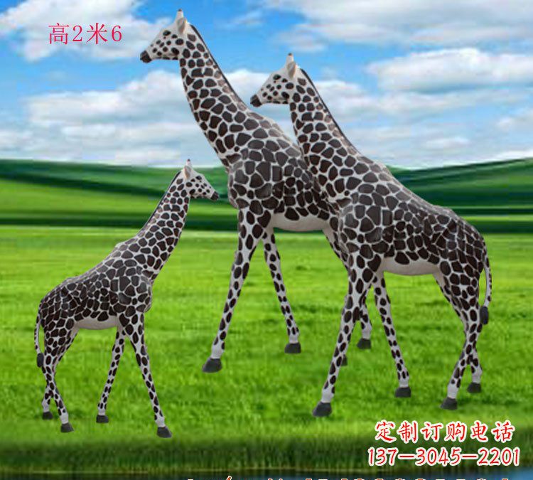 成都玻璃钢仿真长颈鹿雕塑