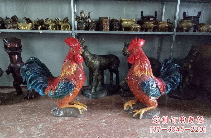 成都玻璃钢公鸡雕塑
