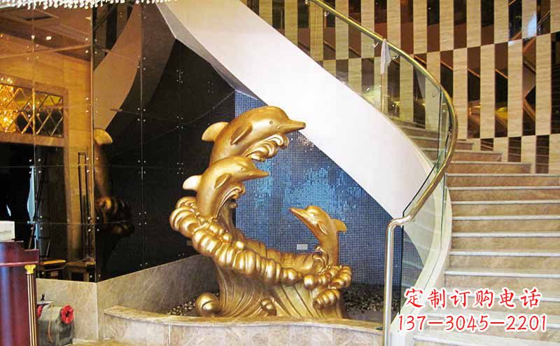 成都玻璃钢海豚雕塑精美的艺术精品