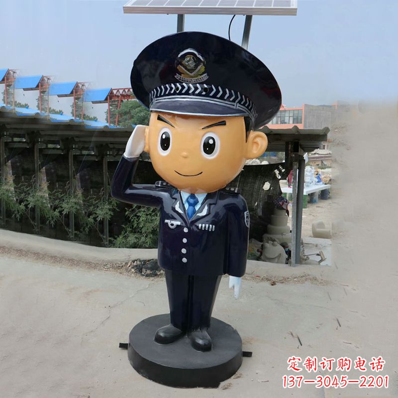 成都警察雕塑守护社会和谐