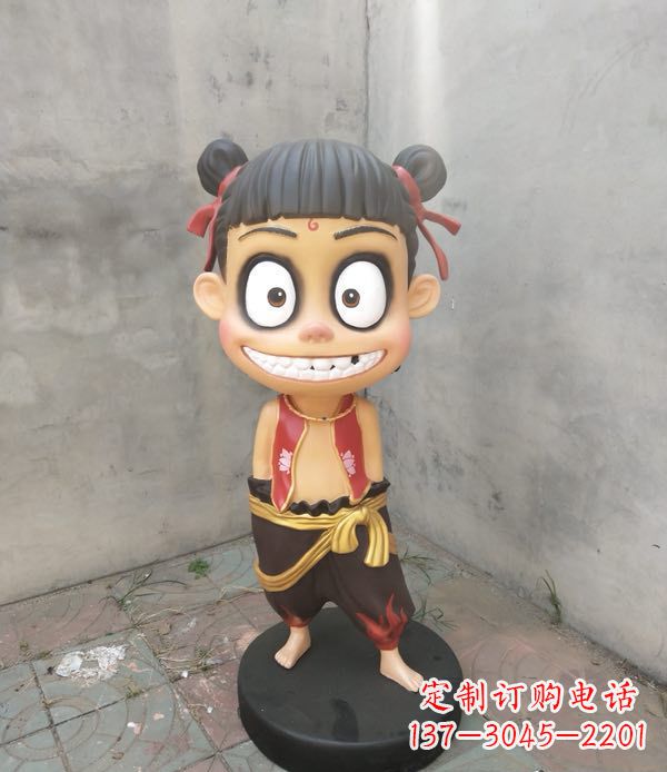 成都玻璃钢雕刻的神话传说——哪吒