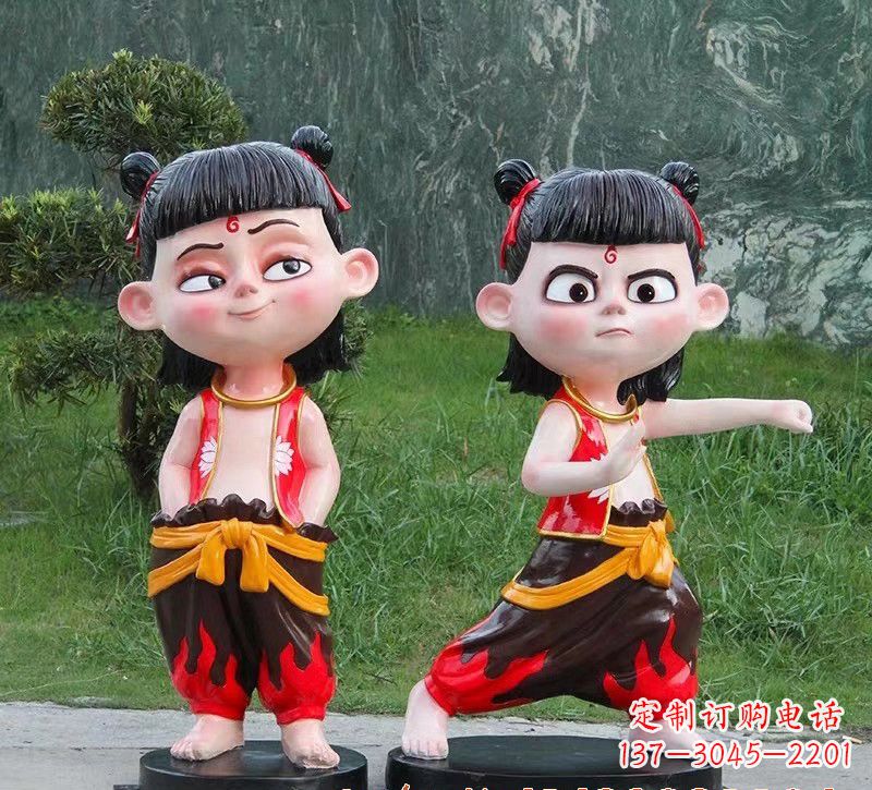 成都哪吒玻璃钢卡通人物雕塑的象征