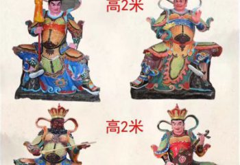 成都玻璃钢彩绘四大天王雕塑宏伟壮观的艺术珍品