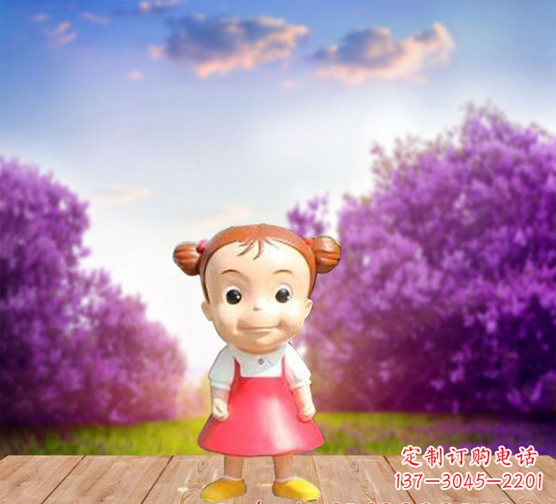 成都精美玻璃钢卡通小女孩雕塑