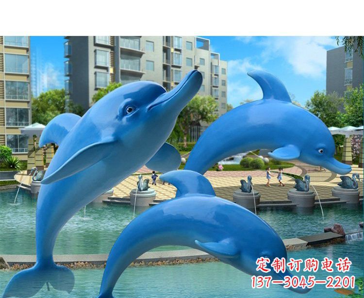 成都玻璃钢海豚雕塑灵动而美丽