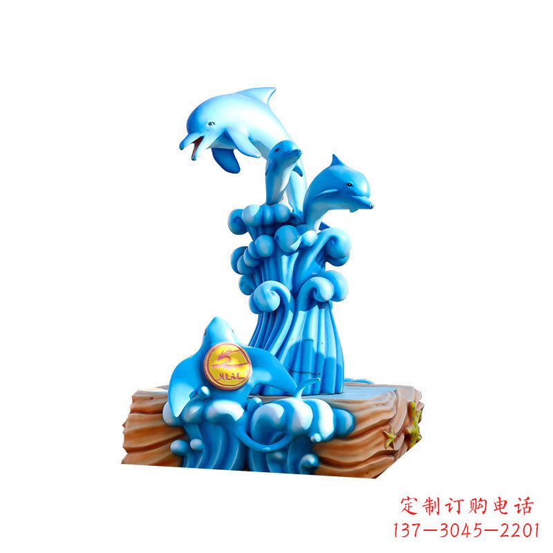 成都玻璃钢海豚雕塑精美可爱的海洋宝藏