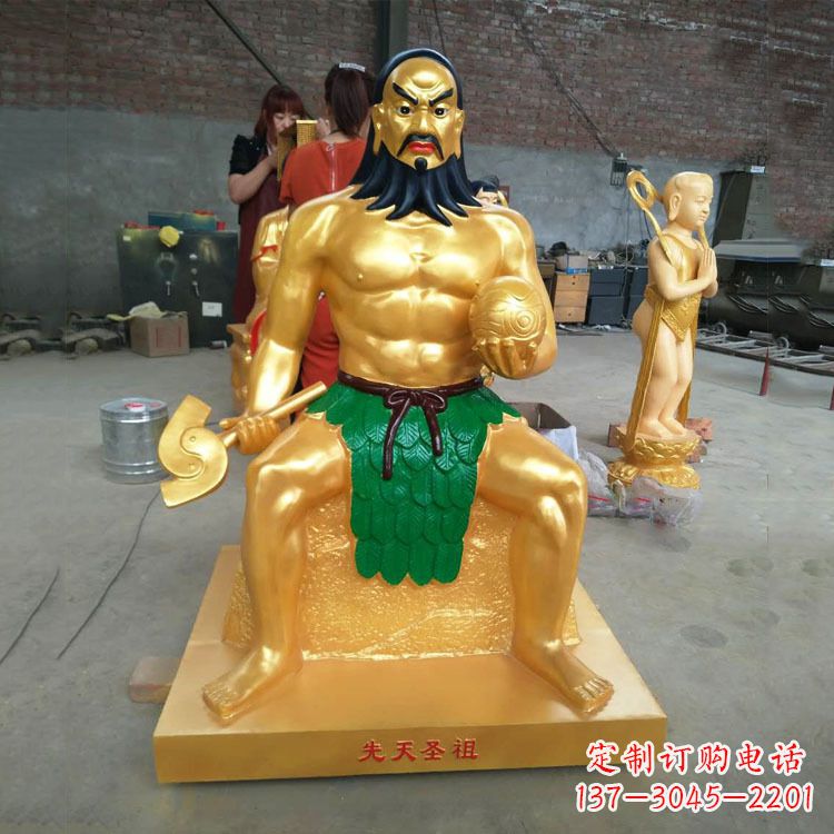 成都炎帝雕塑玻璃钢彩绘的神话传说