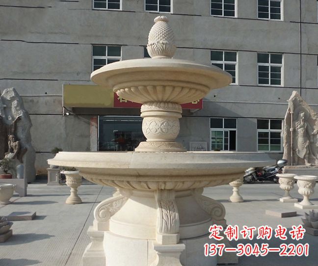 成都菠萝式喷泉小区景观石雕