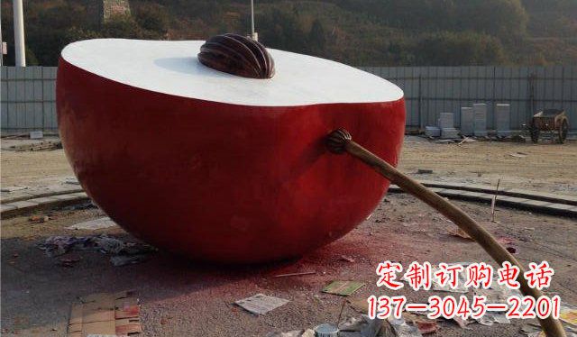 成都精美不锈钢苹果雕塑