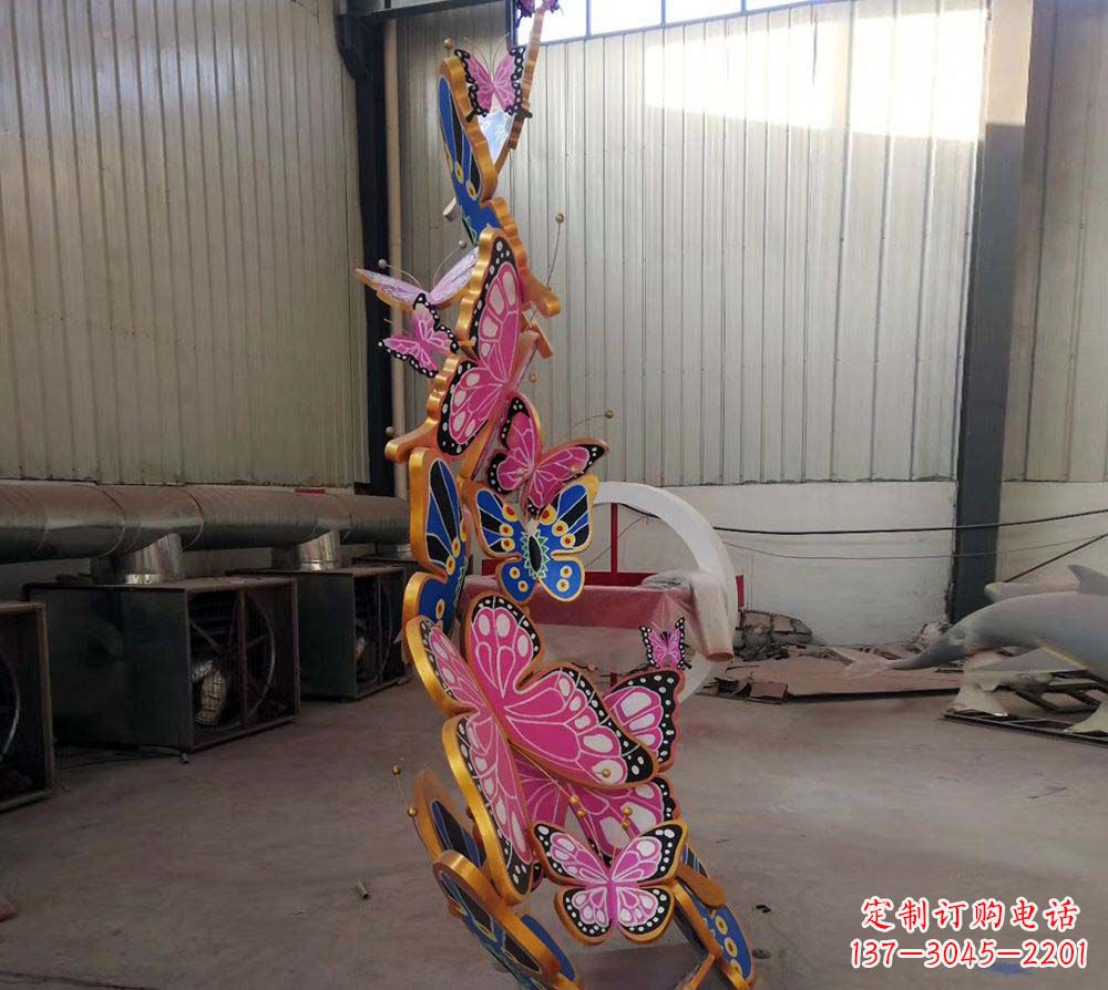成都精致绚丽的不锈钢蝴蝶雕塑