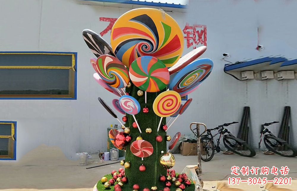 成都不锈钢彩色棒棒糖雕塑艺术与景观的完美结合