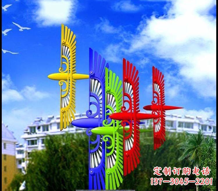 成都不锈钢彩色老鹰雕塑——精美绝伦