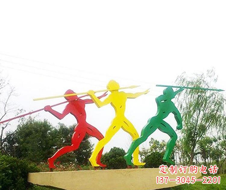成都不锈钢彩色标枪雕塑精美而富有意义
