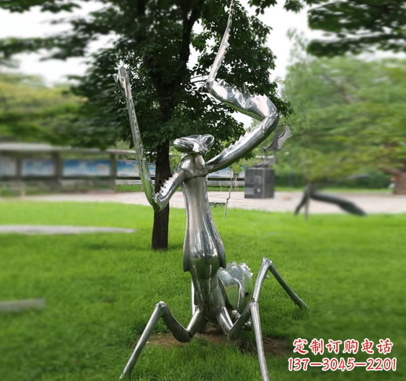 成都不锈钢螳螂雕塑精致美观的艺术品