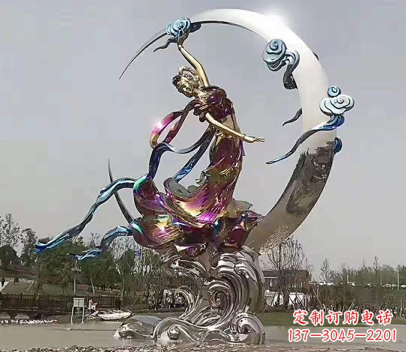 成都不锈钢嫦娥奔月雕塑