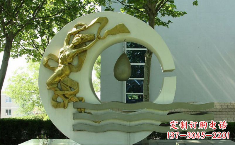 成都不锈钢嫦娥奔月景观雕塑