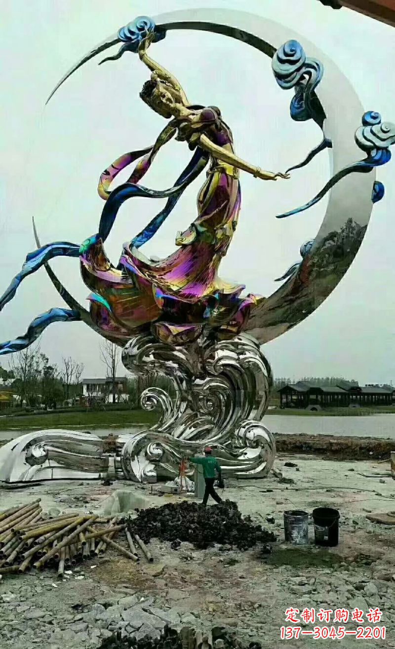 成都不锈钢嫦娥奔月雕塑