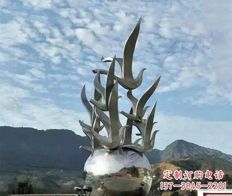 成都不锈钢地球雕塑为和平呼唤
