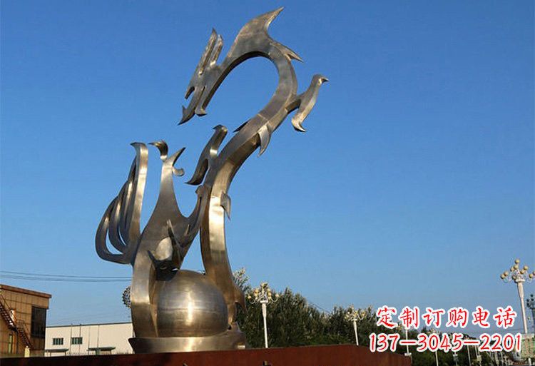 成都不锈钢龙凤雕塑以艺术传承文化