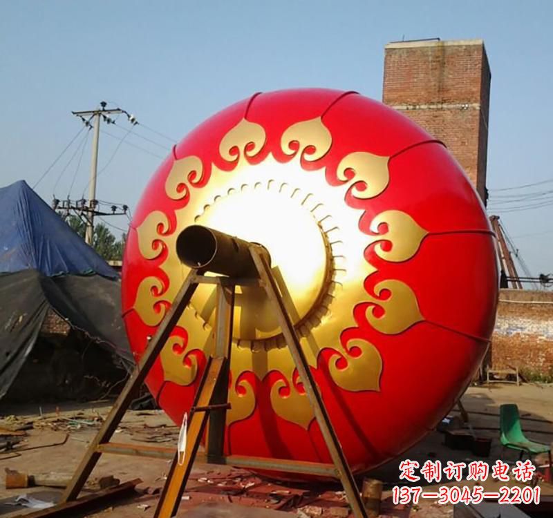成都不锈钢城市红色灯笼雕塑灯笼象征着繁荣
