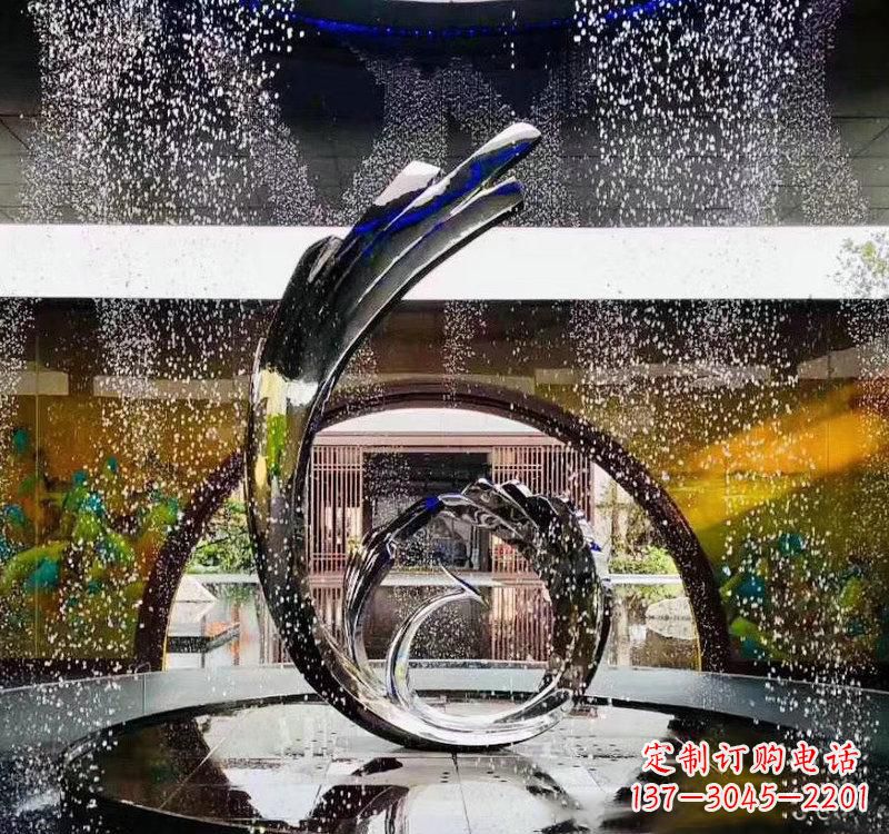 成都不锈钢城市景观喷泉雕塑美丽而又充满力量