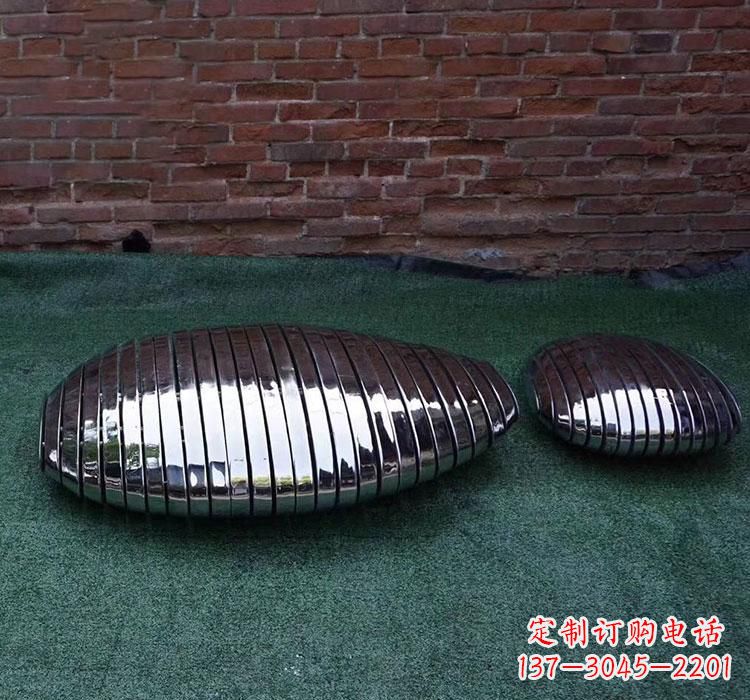 成都不锈钢城市镜面鹅卵石雕塑